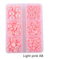 Half Round Flatback Plastic Bead (3-10mm) - Light Pink AB
