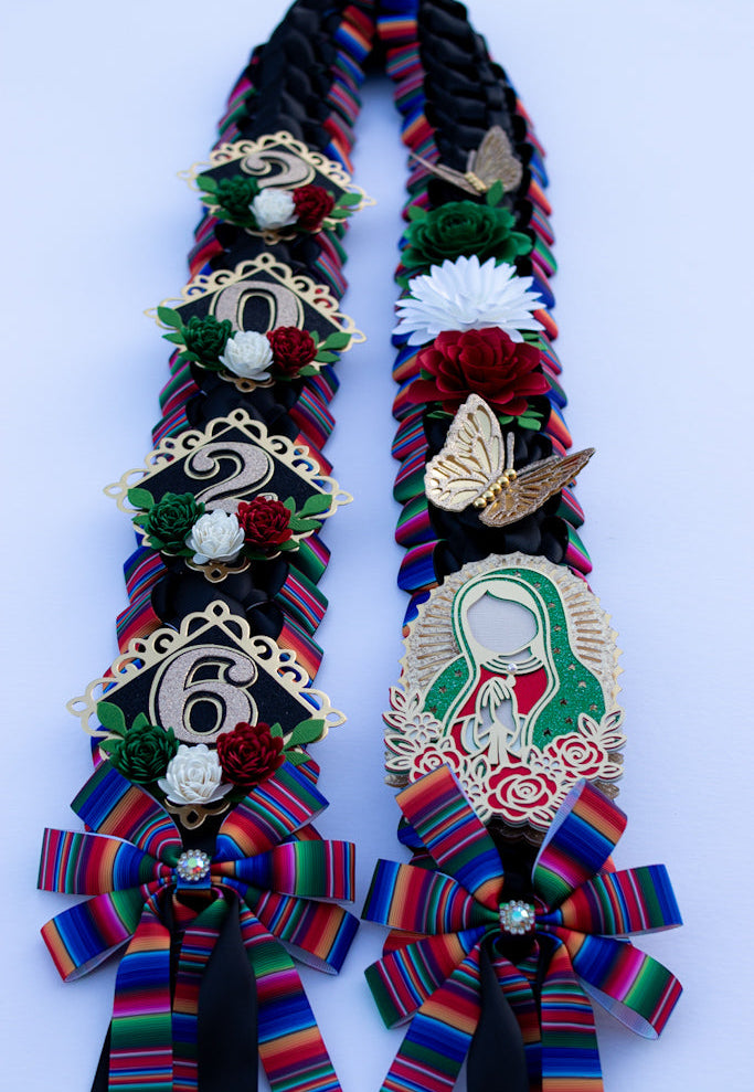 Mexico Lindo y Querido Graduation Lei - Virgen de Guadalupe