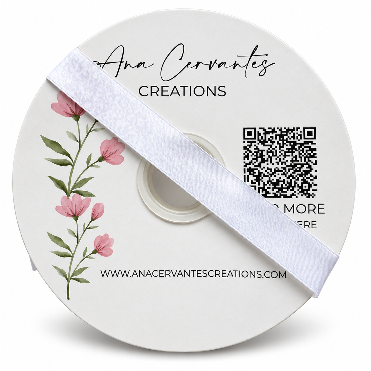 7/8” Double-Faced Satin Ribbon - 100 yards (White)