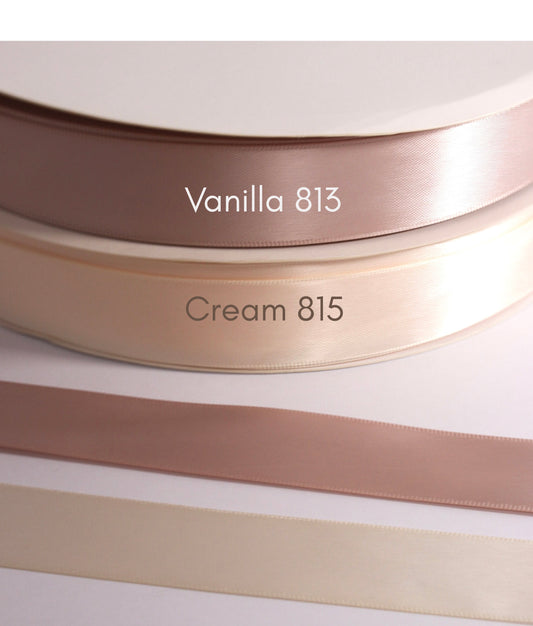 7/8” Double-Faced Satin Ribbon - 100 yards (Almond Tones)