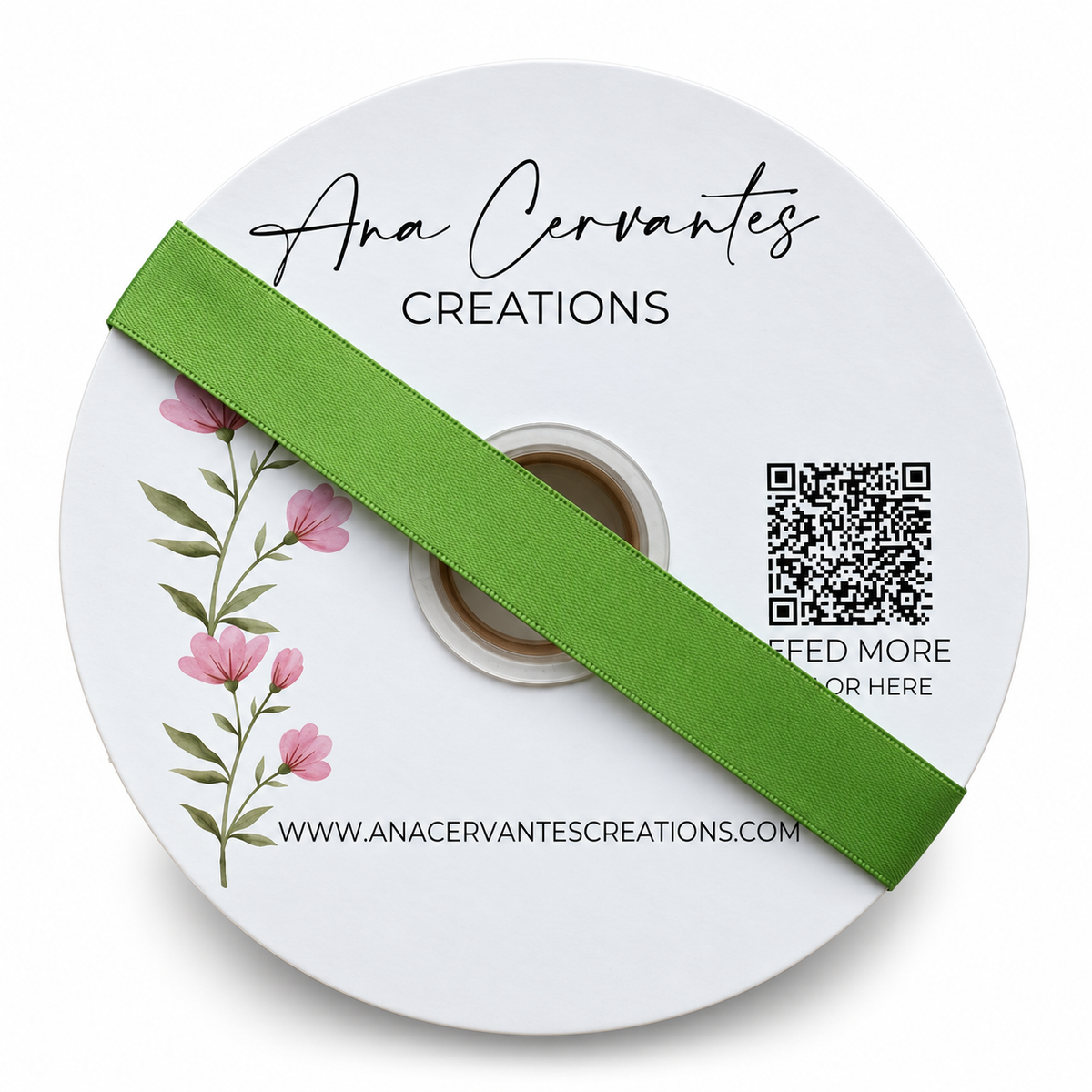7/8” Double-Faced Satin Ribbon - 100 yards (Bud Green)