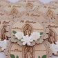 Set of 12 Wooden Baptism Keepsakes / Recuerdos de Bautizo – Personalized (San Judas or Virgen de Guadalupe)