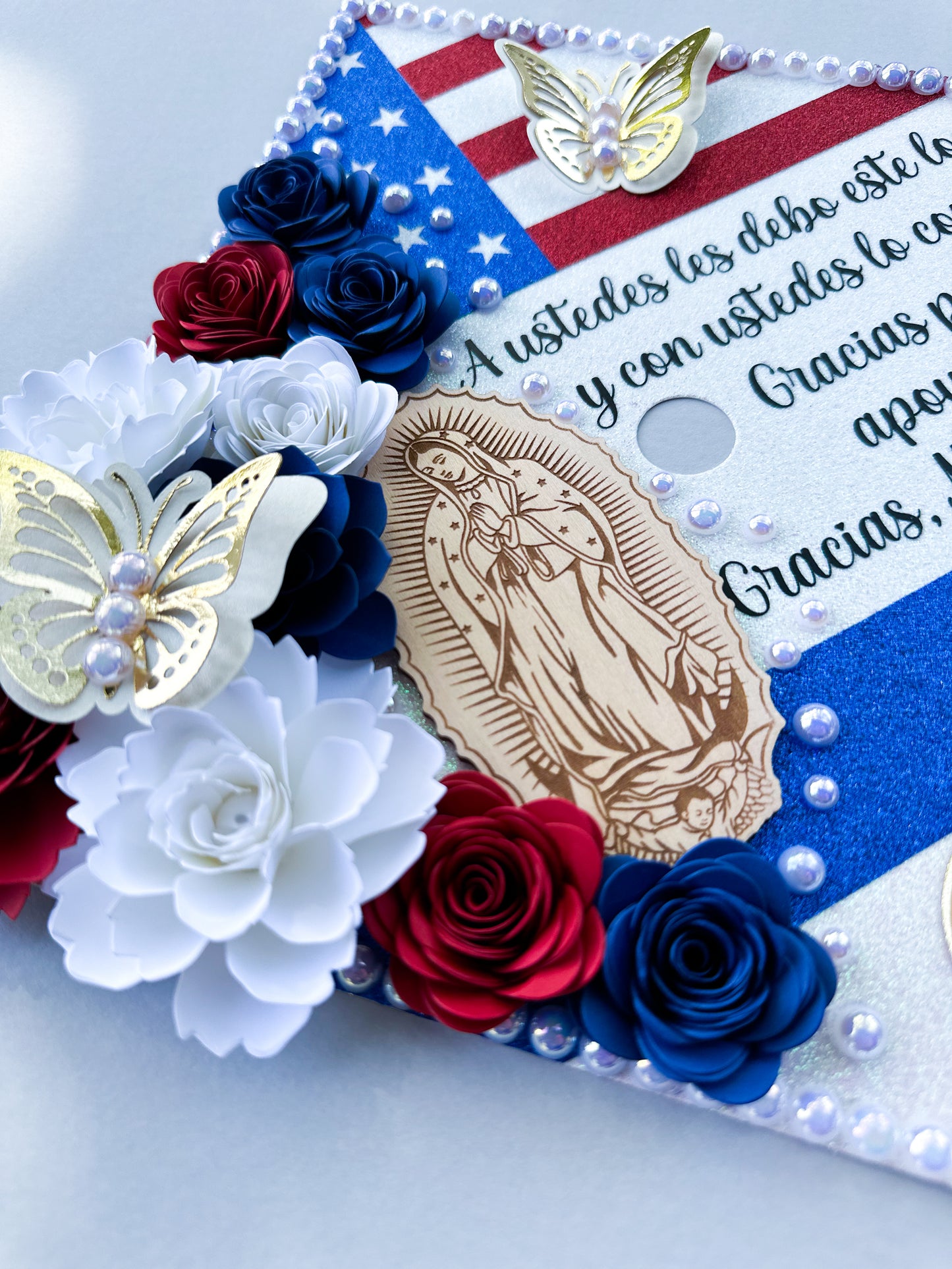 U.S. & El Salvador Inspired Graduation Cap topper