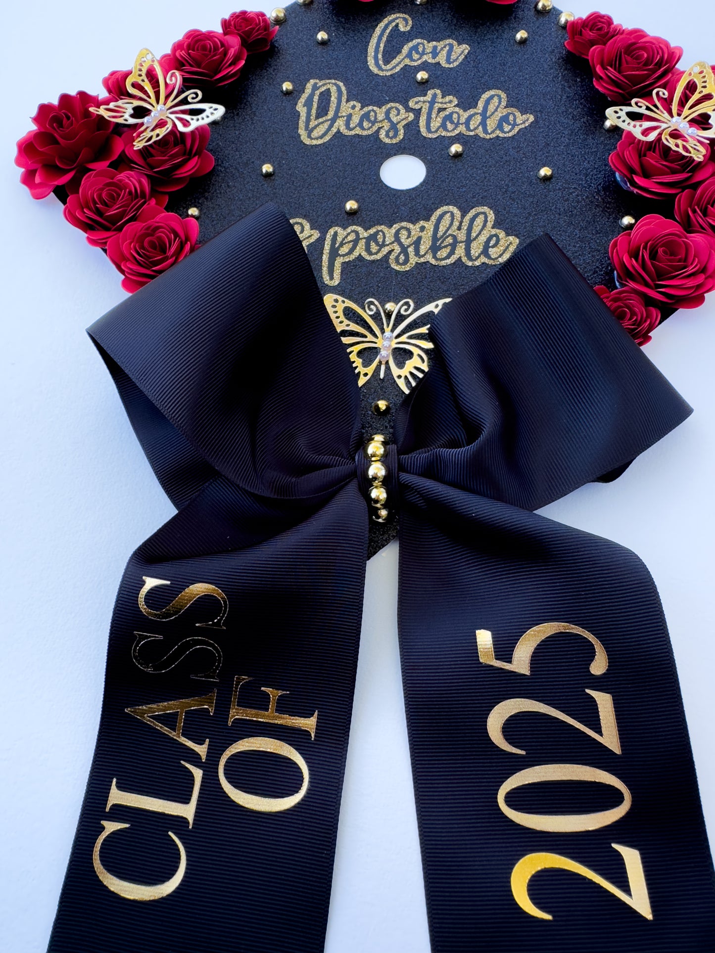 Red Roses Graduation Cap topper II