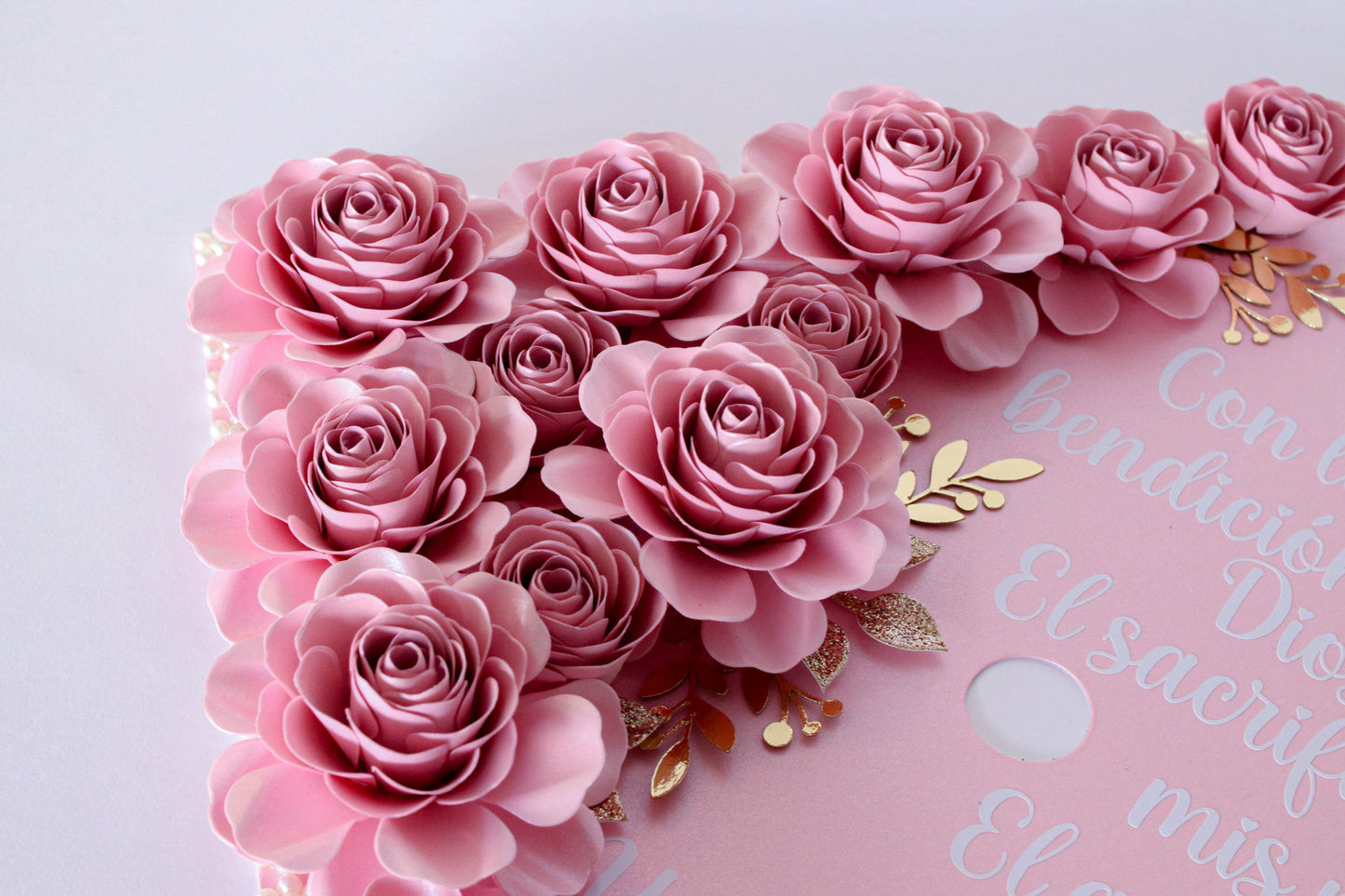 Pink Rose Graduation Cap Topper – Handmade Luxury Floral Design