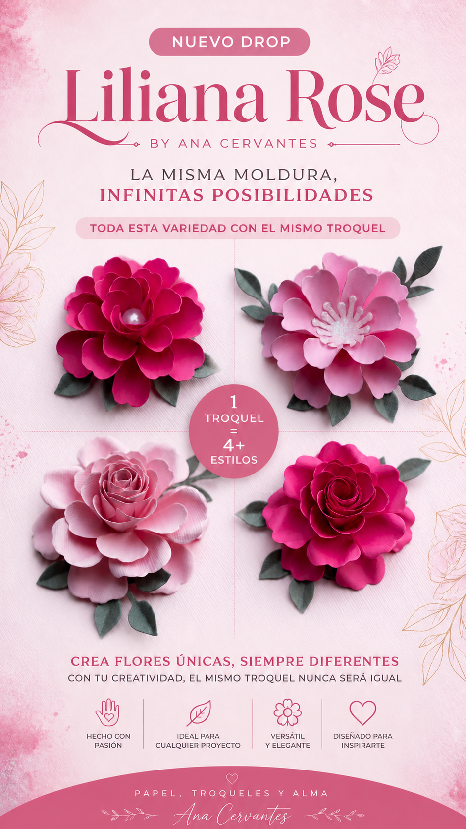 READY-TO-SHIP - Liliana Rose by Ana Cervantes – Wooden Die