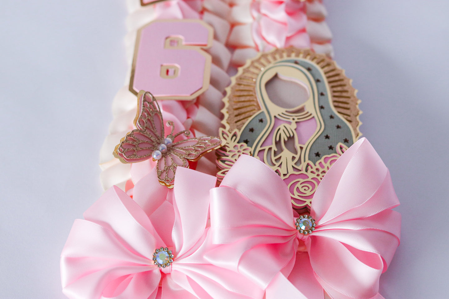 Pink Satin Ribbon Lei – Virgen de Guadalupe Edition | Class of 2026