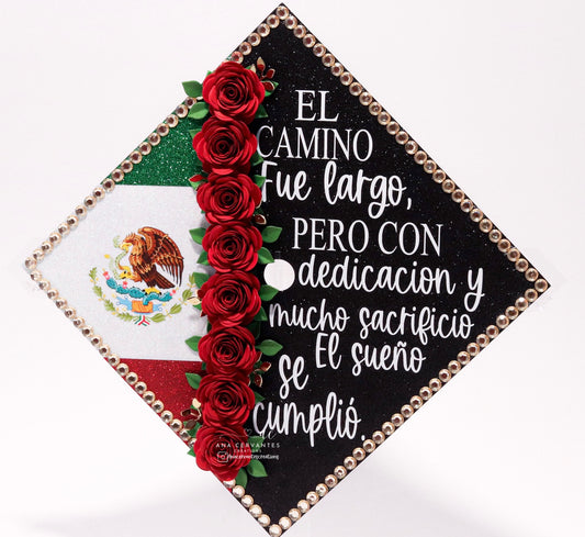 Custom Graduation Cap Topper (Mexican Flag)