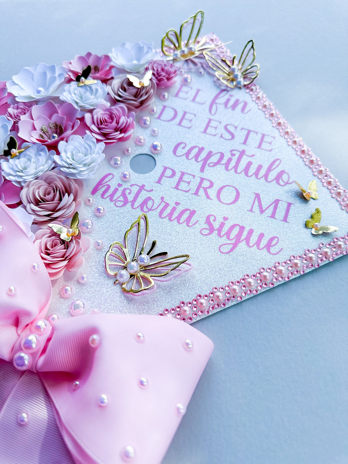 Pretty in Pink Graduation Cap Topper
