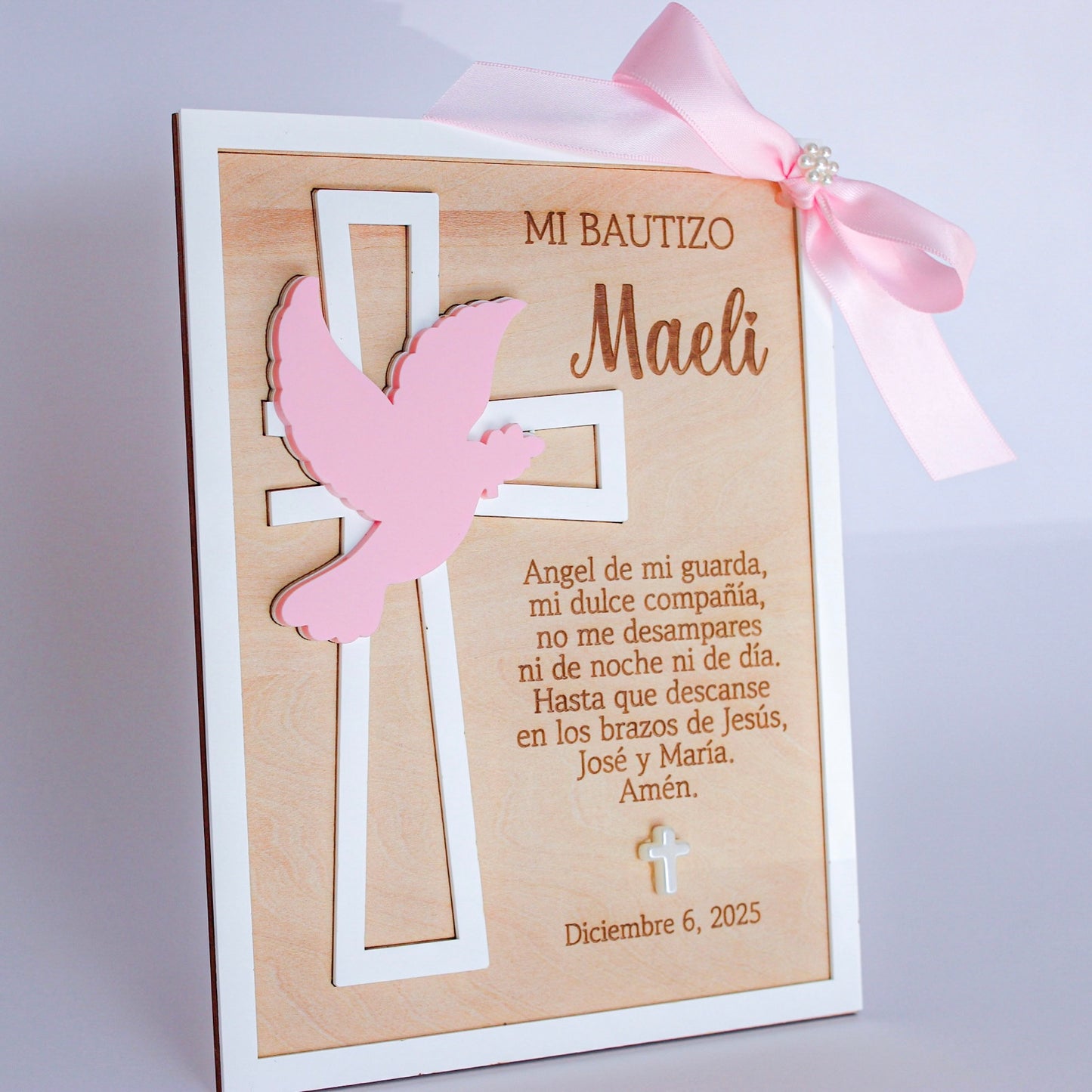Little Wooden Baptism Frame – Guardian Angel Prayer