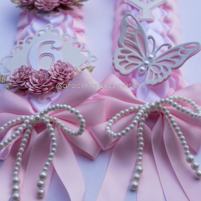 Pink Satin Ribbon Lei – Pixie Wings | Class of 2026