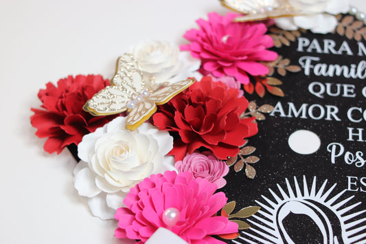 Para Mi Familia - Virgen de Guadalupe Graduation Cap Topper