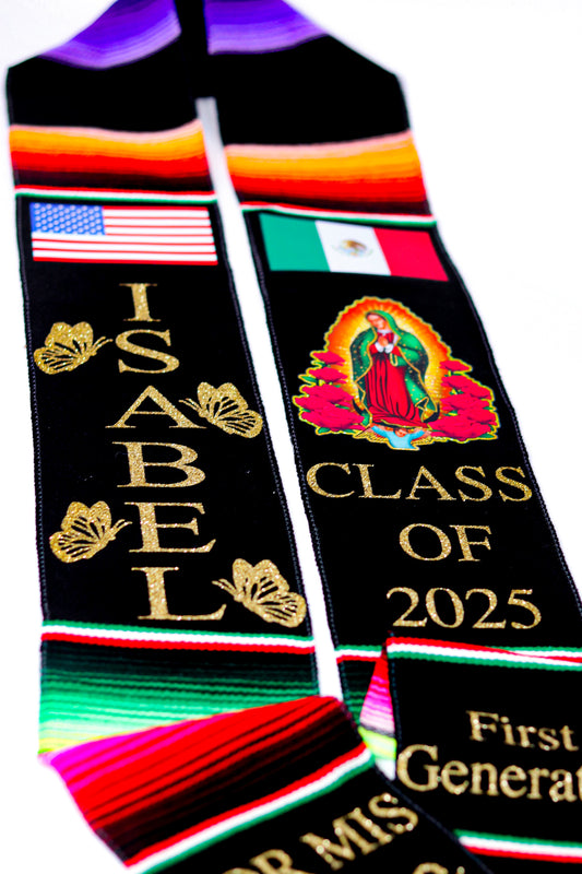 Custom Sarape Graduation Stole — Handcrafted and Personalized