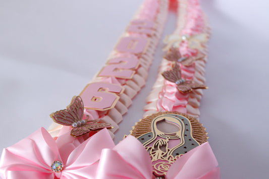 Pink Satin Ribbon Lei – Virgen de Guadalupe Edition | Class of 2026