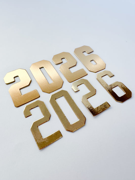 READY TO SHIP - 2026 Offset Numbers Wooden Die Cut (2")