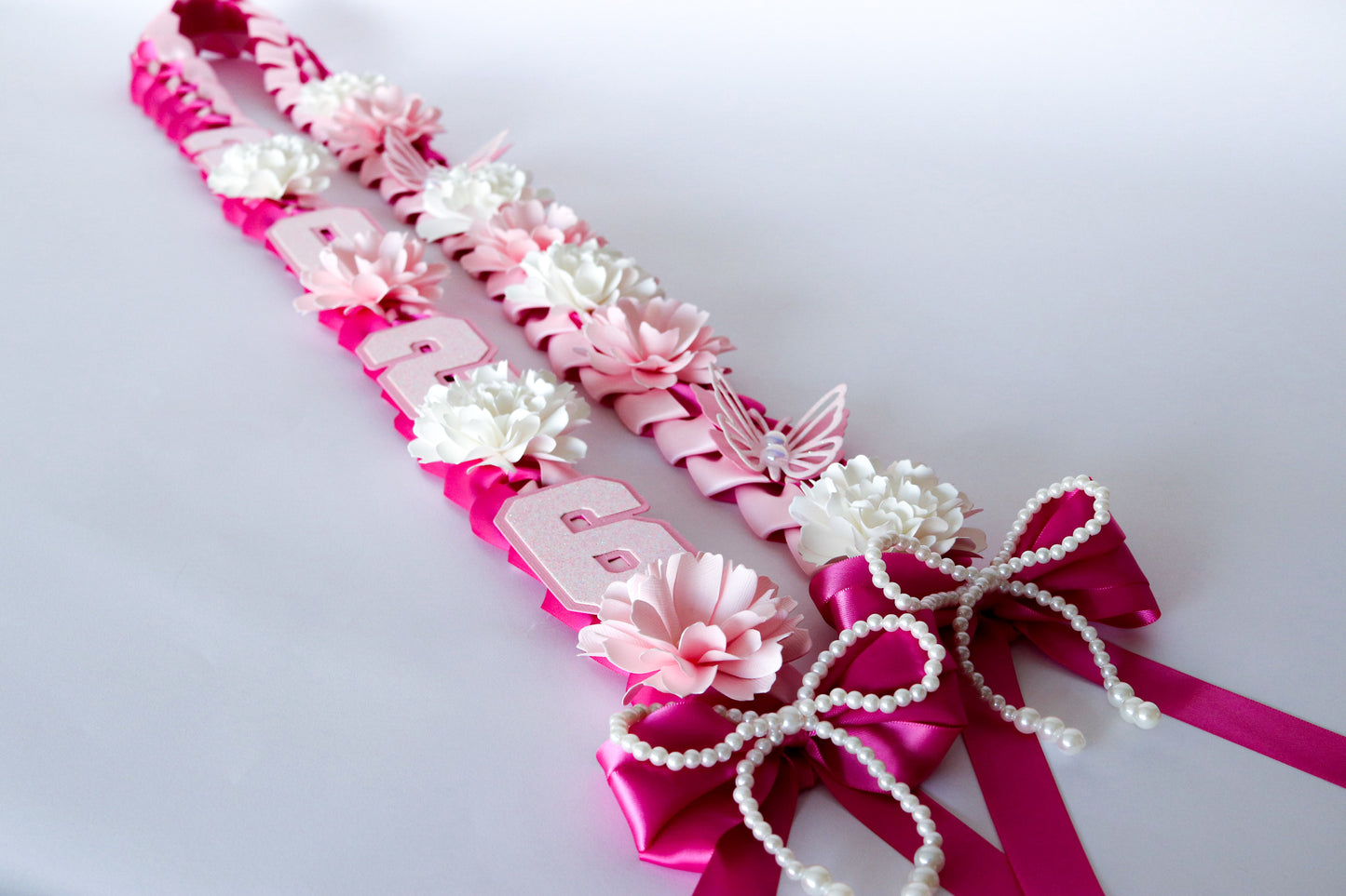 Azalea Bloom Graduation Ribbon Lei