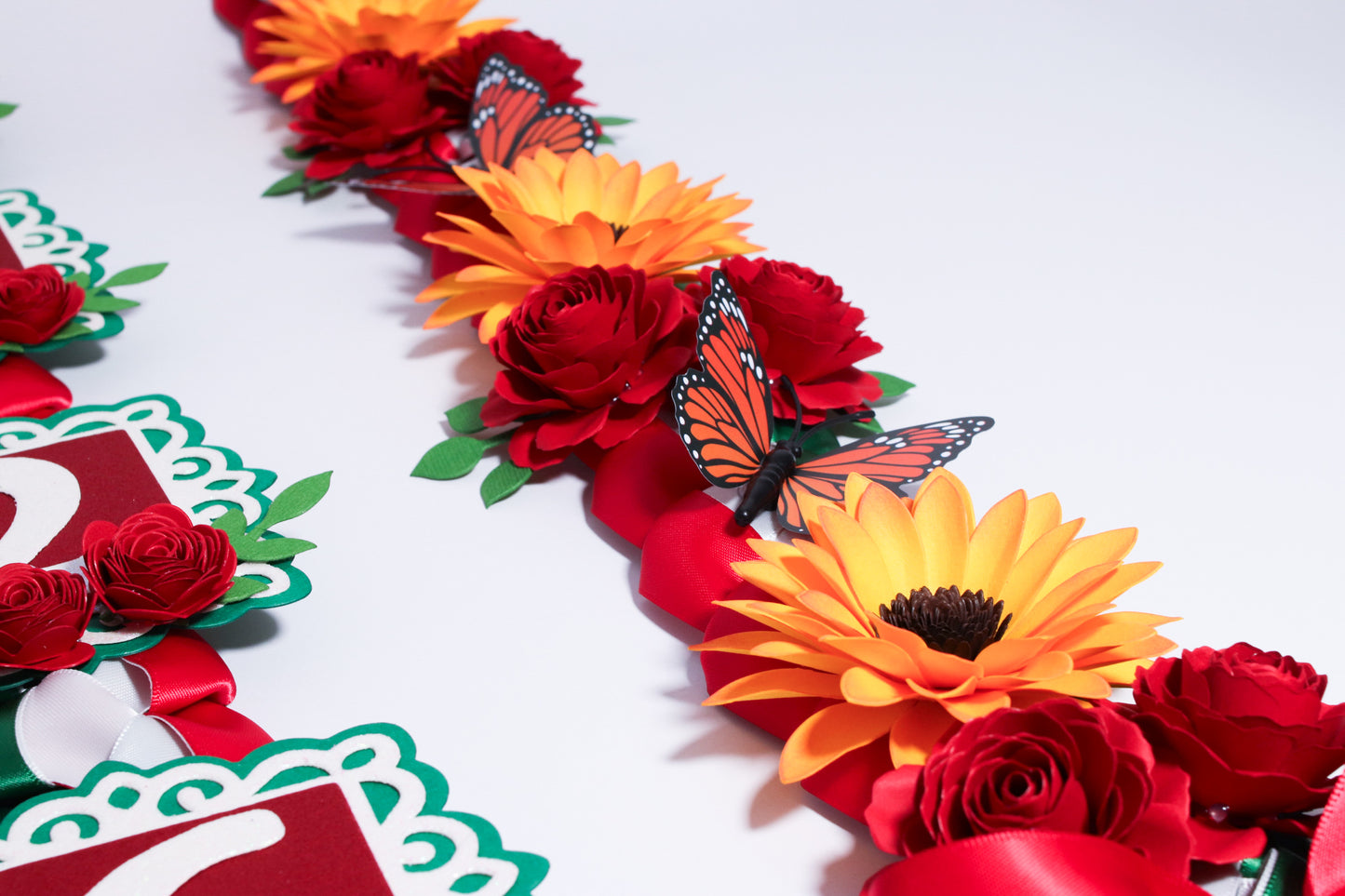 Mexican Flag Inspired Graduation Lei