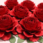 Lizzy Rose - Cardstock Flowers with Leaves 12 Pack – 2.75"