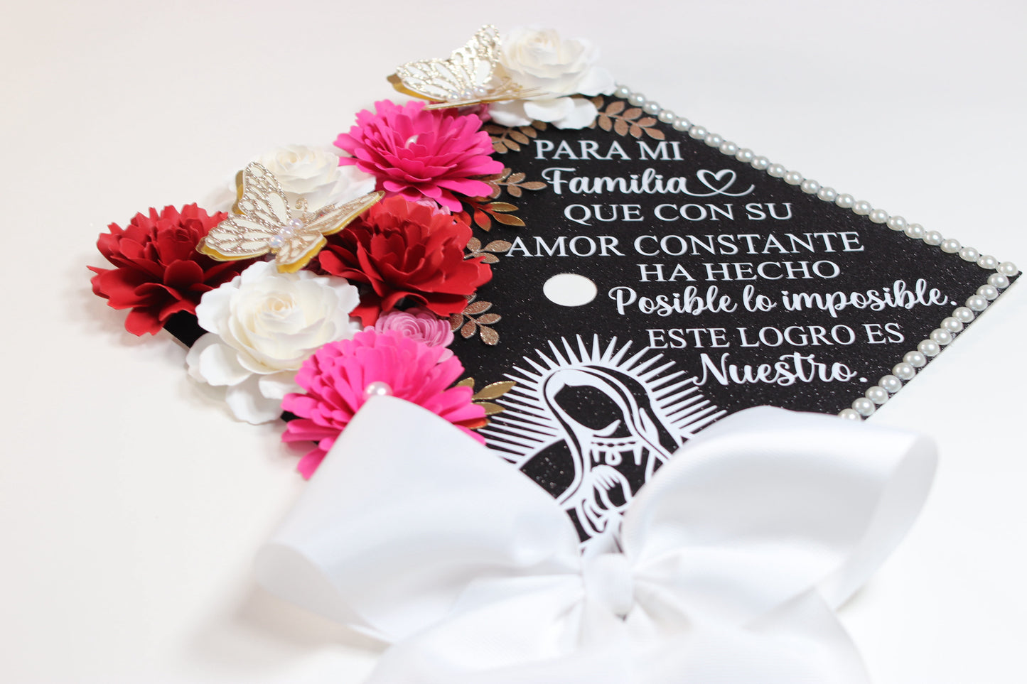 Para Mi Familia - Virgen de Guadalupe Graduation Cap Topper