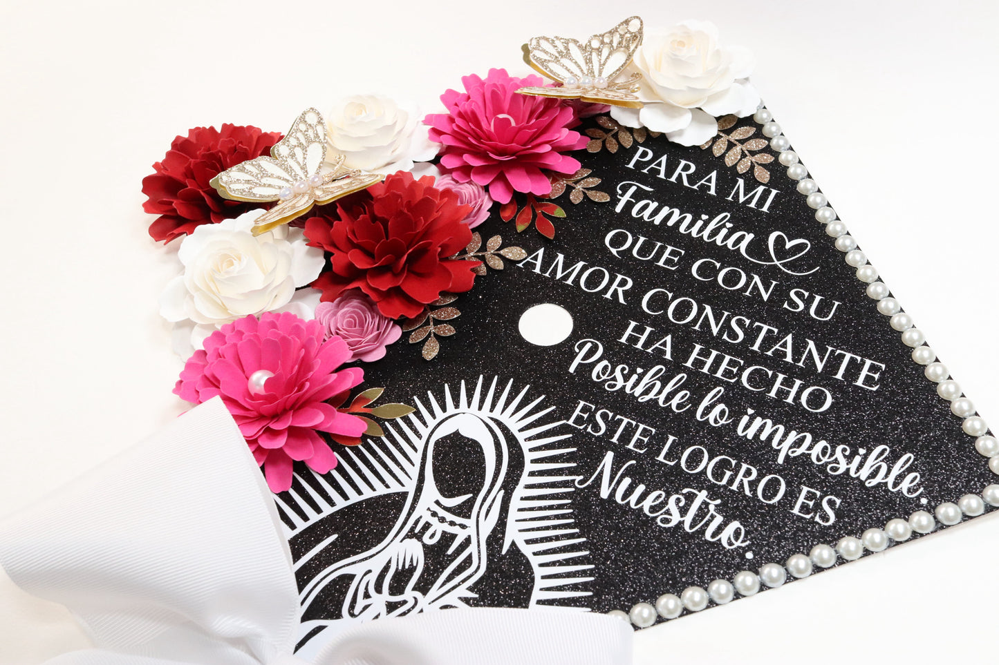Para Mi Familia - Virgen de Guadalupe Graduation Cap Topper