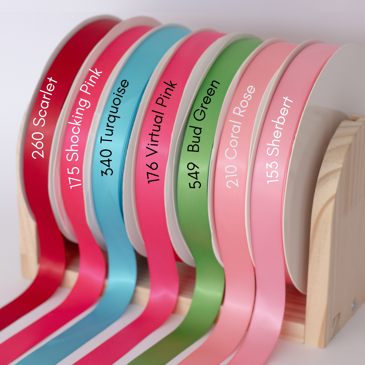 7/8” Double-Faced Satin Ribbon - 100 yards (Fiesta Pop)