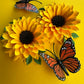 Sunflower - Cardstock Flowers with Leaves 12 Pack – 3.0"