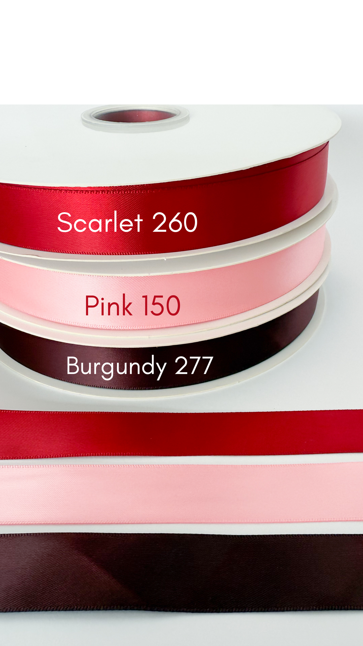 7/8” Double-Faced Satin Ribbon - 100 yards (Valentine)
