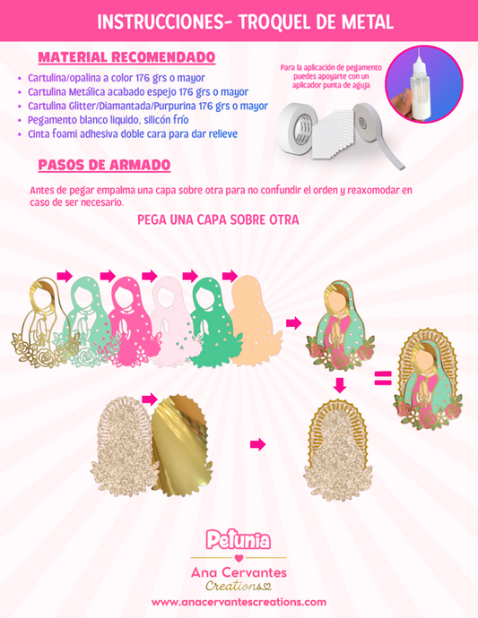 READY TO SHIP - Metal Die (METAL) - Petunia x Ana Cervantes Creations™ - Virgen de Guadalupe