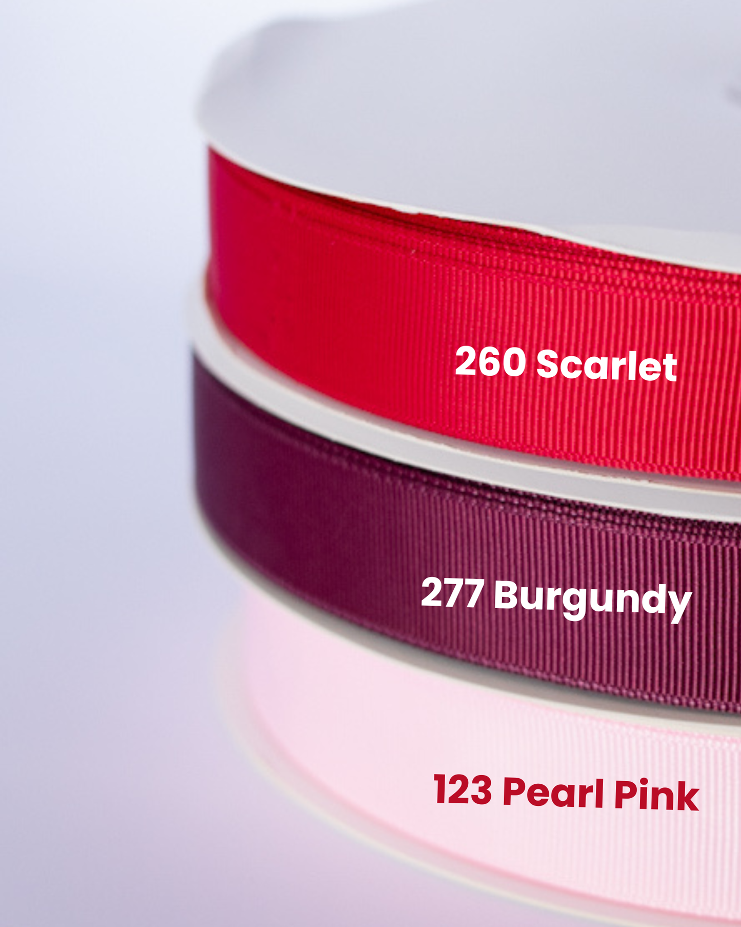 7/8” Grossgrain Ribbon - 100 yards (Red Shades)