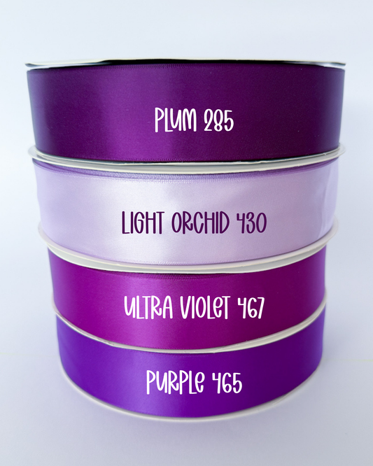 1.5” Satin Double-Faced Ribbon - 100 yards (Purples)