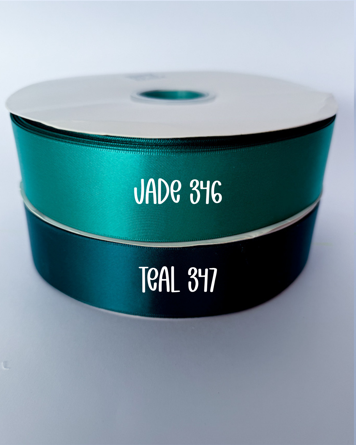 1.5” Satin Double-Faced Ribbon - 100 yards (Teals)