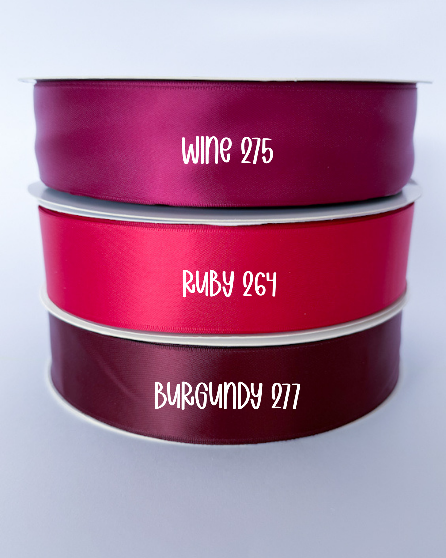 1.5” Satin Double-Faced Ribbon - 100 yards (Reds)