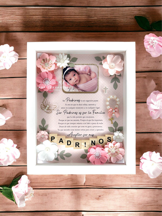 Baptism Proposal Shadowbox - Will you be my Godparents?